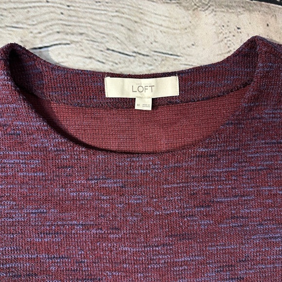 LOFT Maroon Short Sleeve Peplum Top - Picture 6 of 8